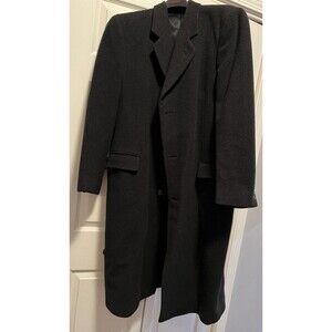 Silver Cloud Mens Overcoat 42R Italian Cashmere 3 Button Top Coat Charcoal